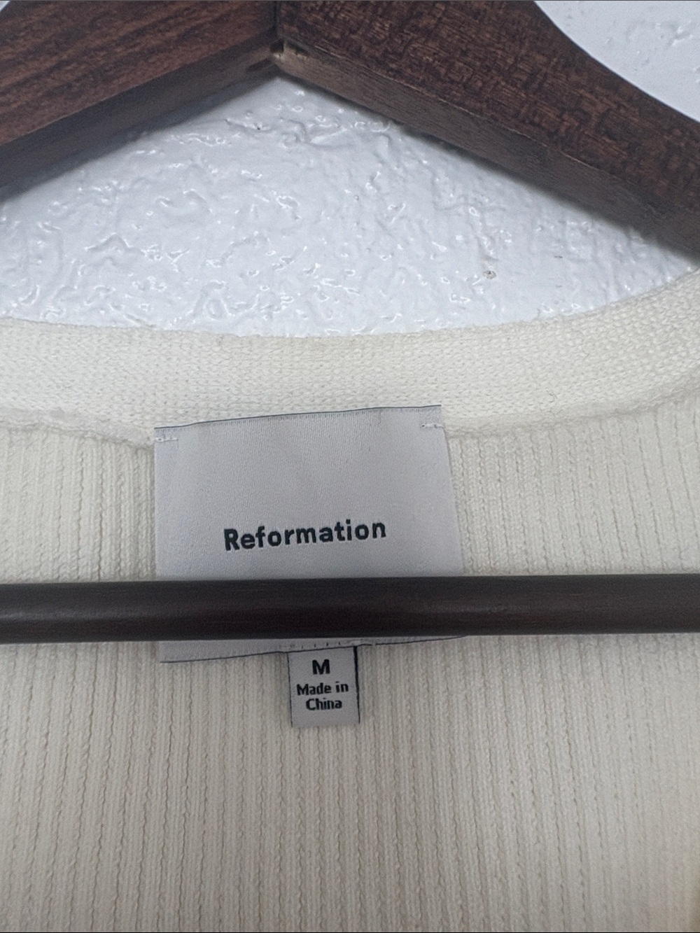 Reformation Cream Ribbed V-Neck Knit Tank - Picture 3 of 5